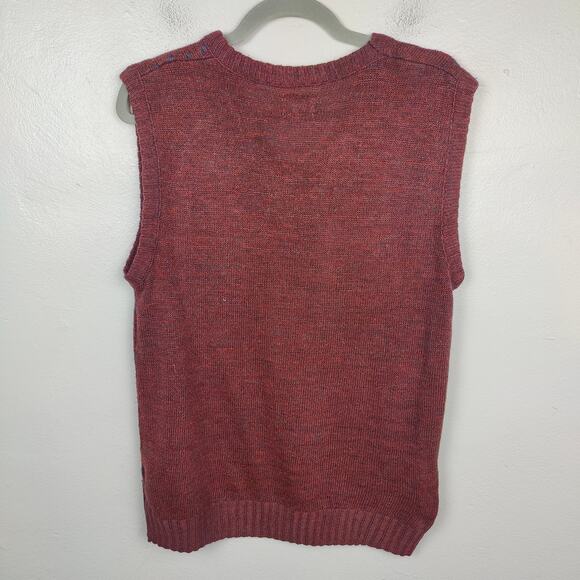 Vintage The‎ Fox JC Penney Vest Mens XL Red Blue Speckled Pullover Jumper - Picture 6 of 7